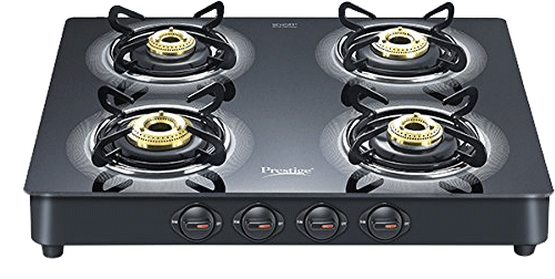 Prestige Royale Plus Schott Glass 4 Burner Gas Stove