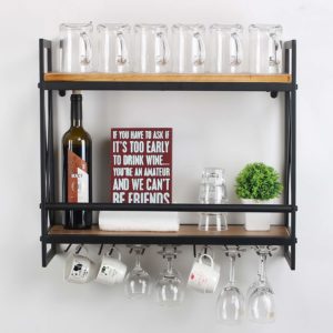 MBQQ Rustic Wall Mounted Bar Cabinet for Home